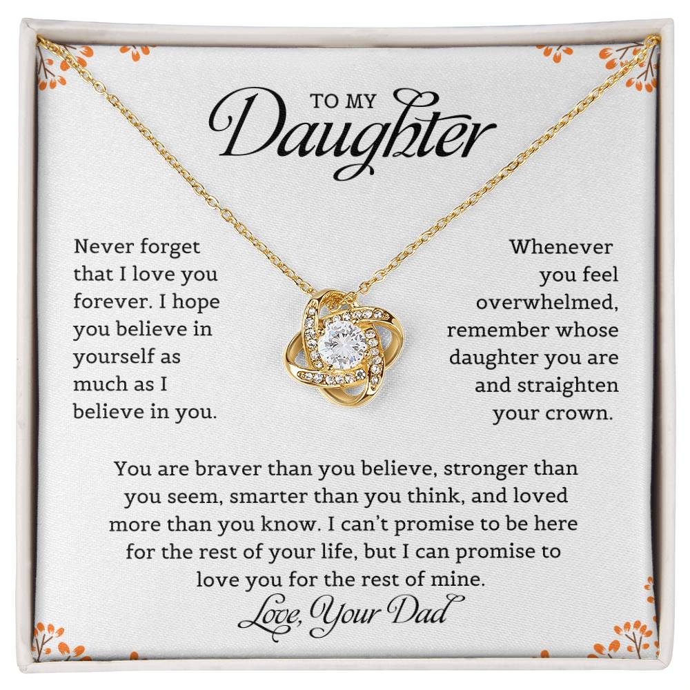 To My Daughter | Never Forget That I Love You - Love Knot Necklace