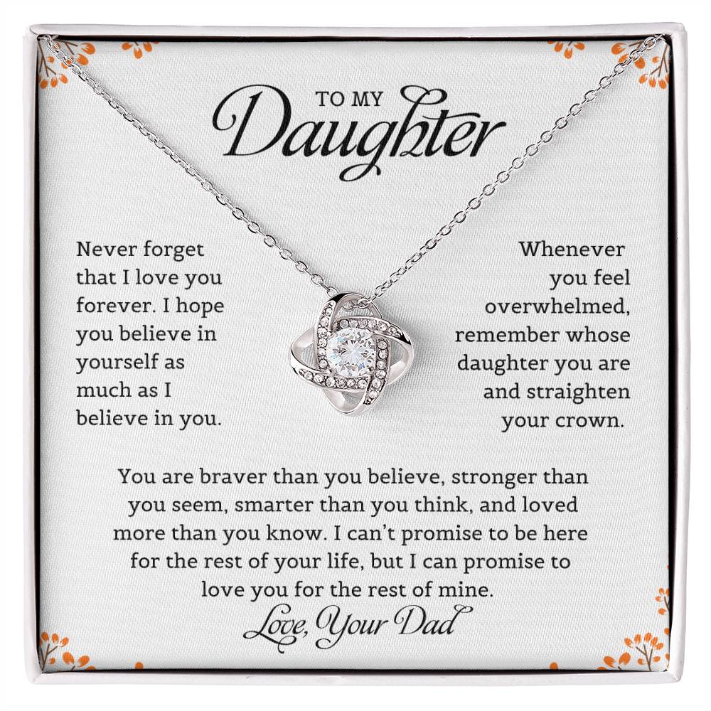 To My Daughter | Never Forget That I Love You - Love Knot Necklace